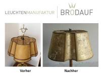 Neubezug Lampenschirm Blattgold-Optik - Leuchtenmanufaktur Brodauf